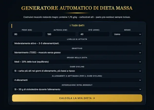 Generatore Automatico Dieta Massa – Edoardo Baldini